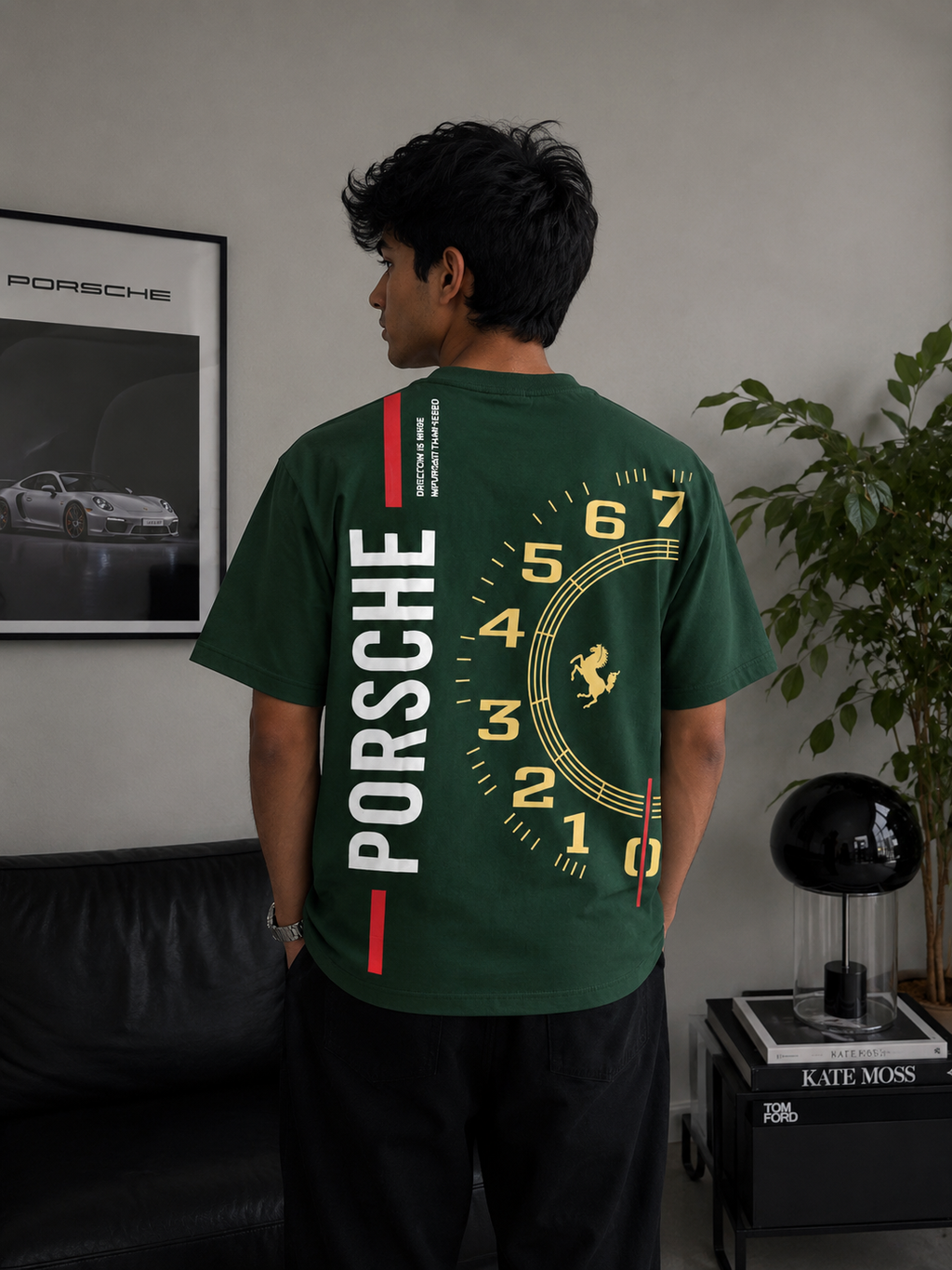 Porsche-Inspired Oversized Drop Shoulder T-Shirt