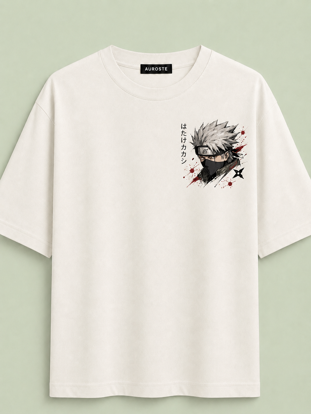 Team 7 Naruto Oversized Anime T-Shirt – Premium Cotton | Off White