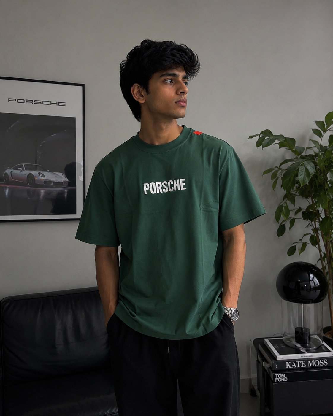 Porsche-Inspired Oversized Drop Shoulder T-Shirt