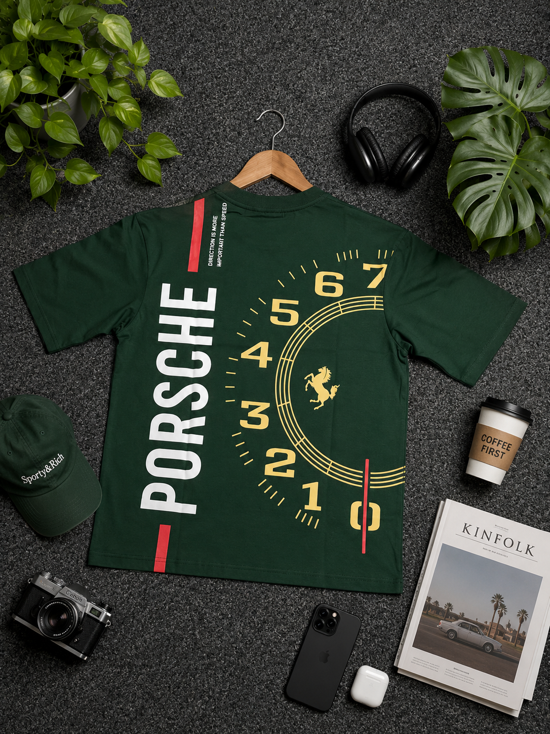 Porsche-Inspired Oversized Drop Shoulder T-Shirt